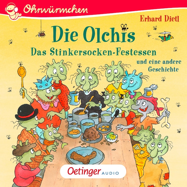 Kirjankansi teokselle Die Olchis. Das Stinkersocken-Festessen und eine weitere Geschichte