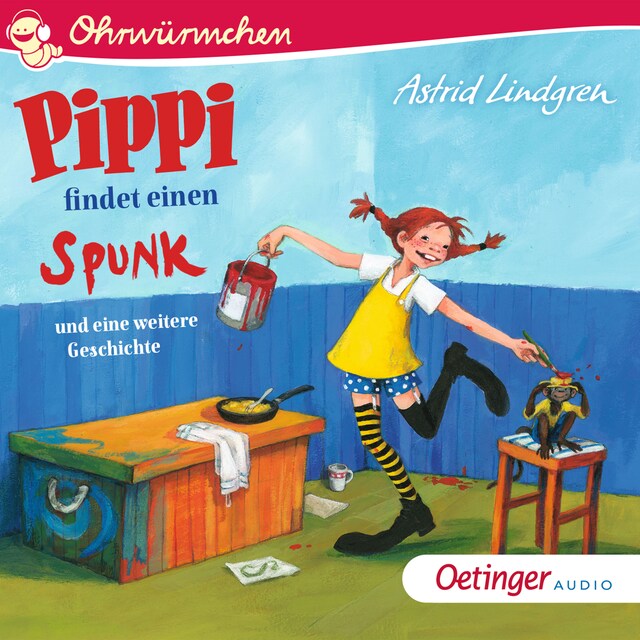 Book cover for Pippi findet einen Spunk und eine weitere Geschichte