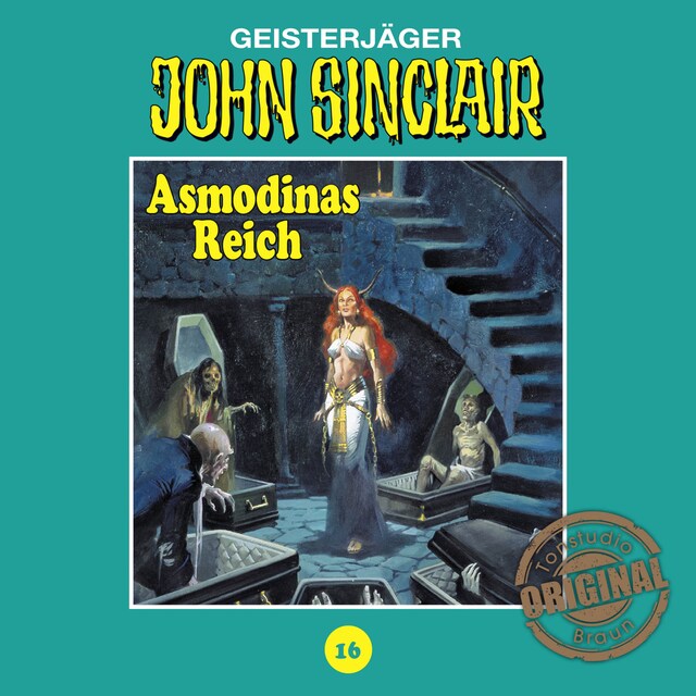 Boekomslag van John Sinclair, Tonstudio Braun, Folge 16: Asmodinas Reich. Teil 2 von 2
