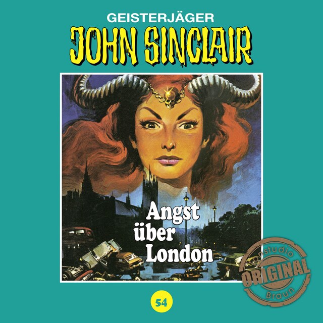 Kirjankansi teokselle John Sinclair, Tonstudio Braun, Folge 54: Angst über London