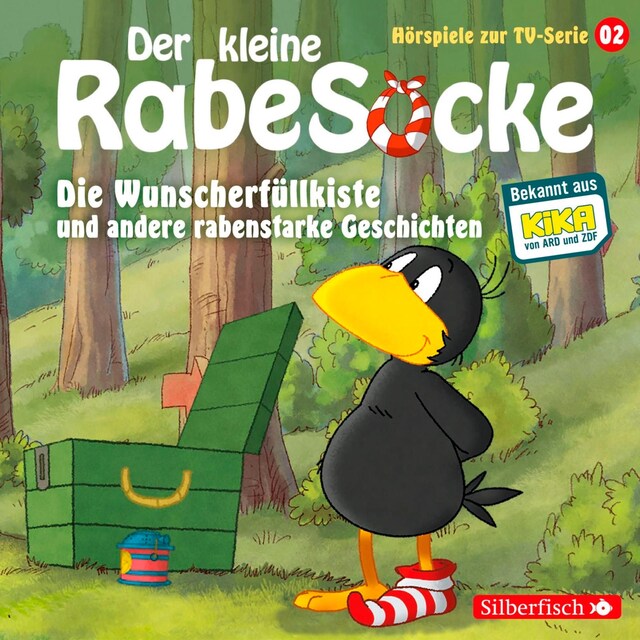 Book cover for Die Wunscherfüllkiste, Der Waldgeist, Haltet den Dieb! (Der kleine Rabe Socke - Hörspiele zur TV Serie 2)