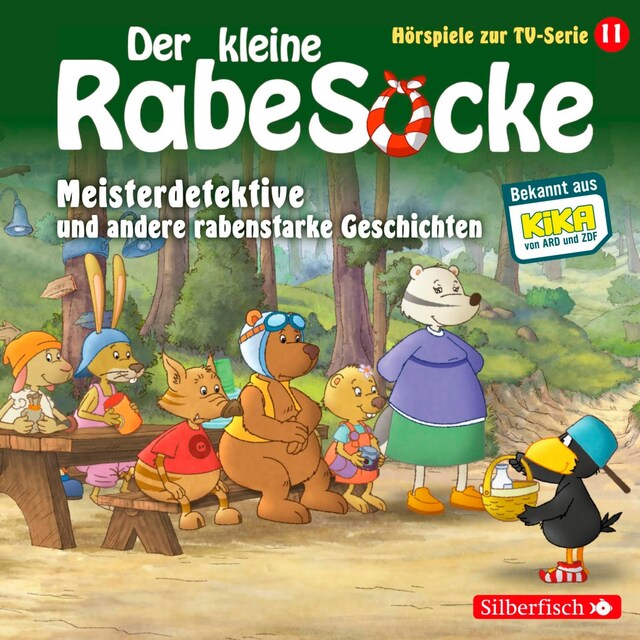 Buchcover für Meisterdetektive, Der Pechvogel, Frau Dachs hat Geburtstag (Der kleine Rabe Socke - Hörspiele zur TV Serie 11)