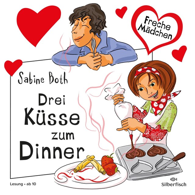 Couverture de livre pour Freche Mädchen: Drei Küsse zum Dinner