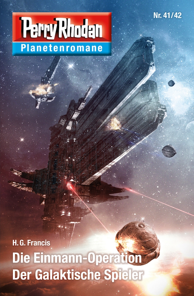 Boekomslag van Planetenroman 41 + 42: Die Einmann-Operation / Der Galaktische Spieler