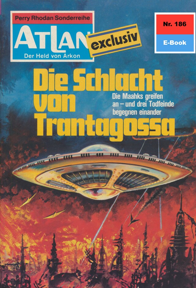 Buchcover für Atlan 186: Die Schlacht von Trantagossa