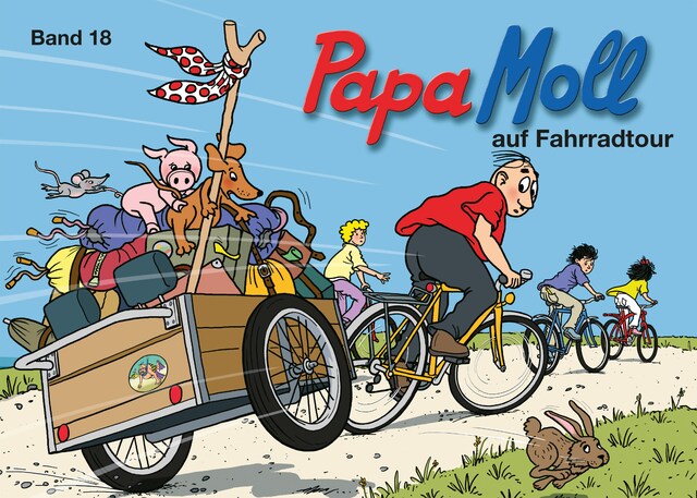 Buchcover für Papa Moll auf Fahrradtour