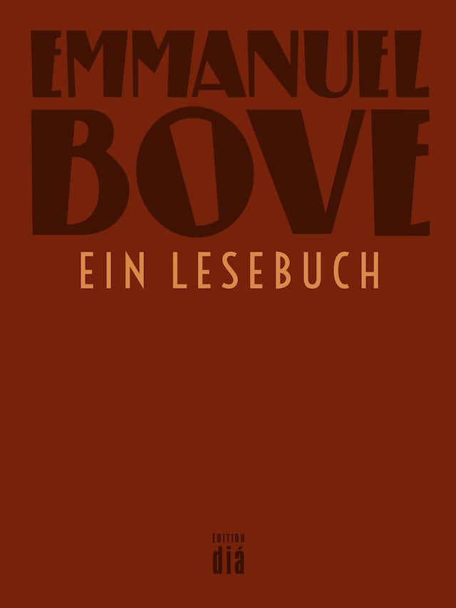 Portada de libro para Emmanuel Bove - ein Lesebuch