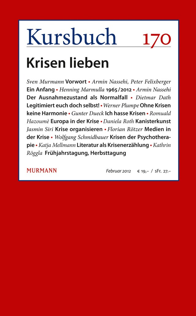 Book cover for Kursbuch 170