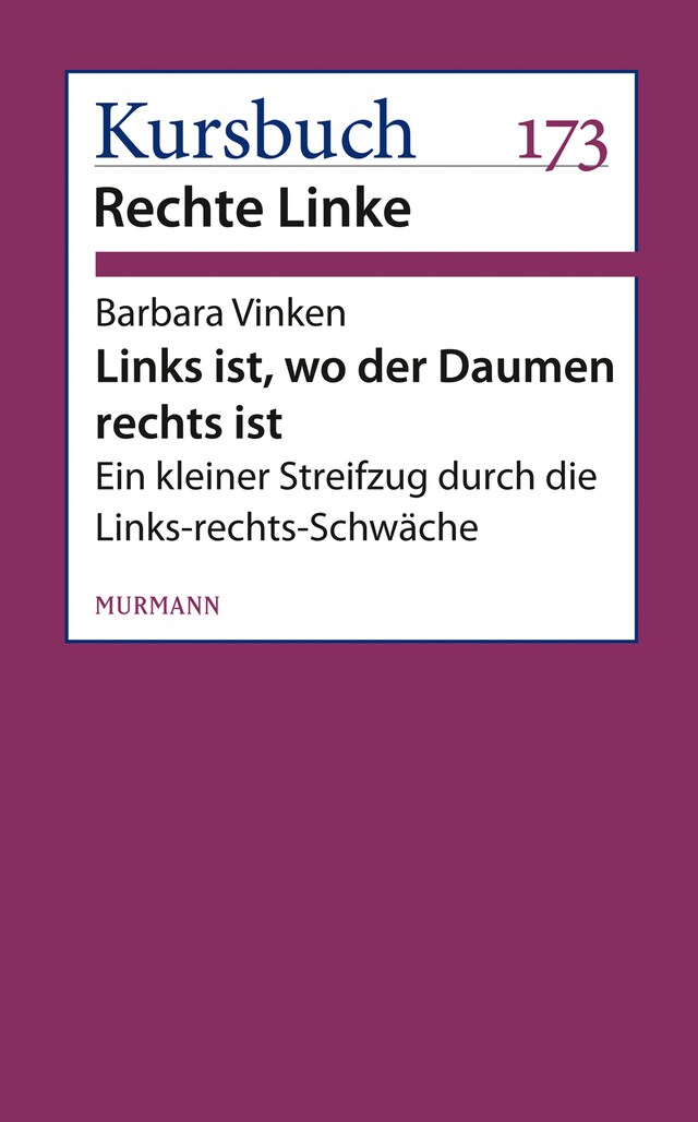 Buchcover für Links ist, wo der Daumen rechts ist