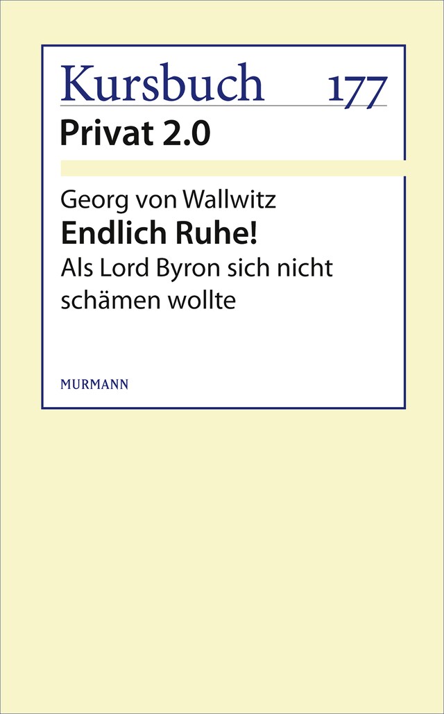 Boekomslag van Endlich Ruhe!