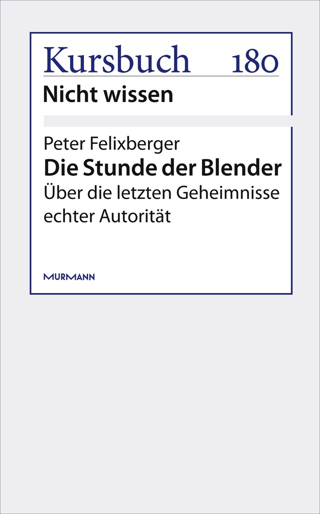 Kirjankansi teokselle Die Stunde der Blender