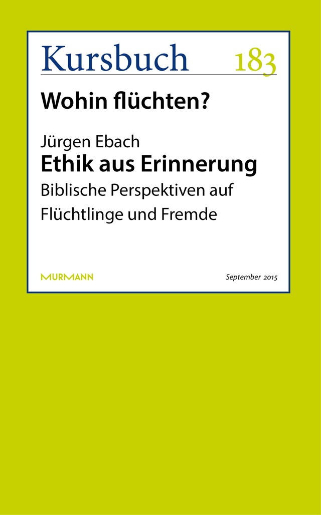 Kirjankansi teokselle Ethik aus Erinnerung