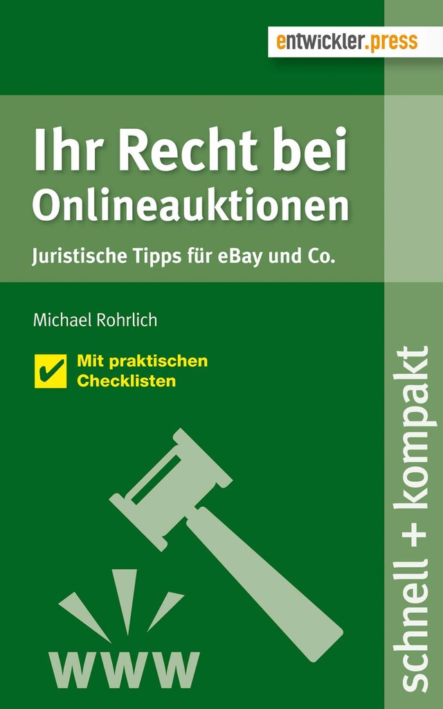 Portada de libro para Ihr Recht bei Onlineauktionen. Juristische Tipps für eBay und Co.