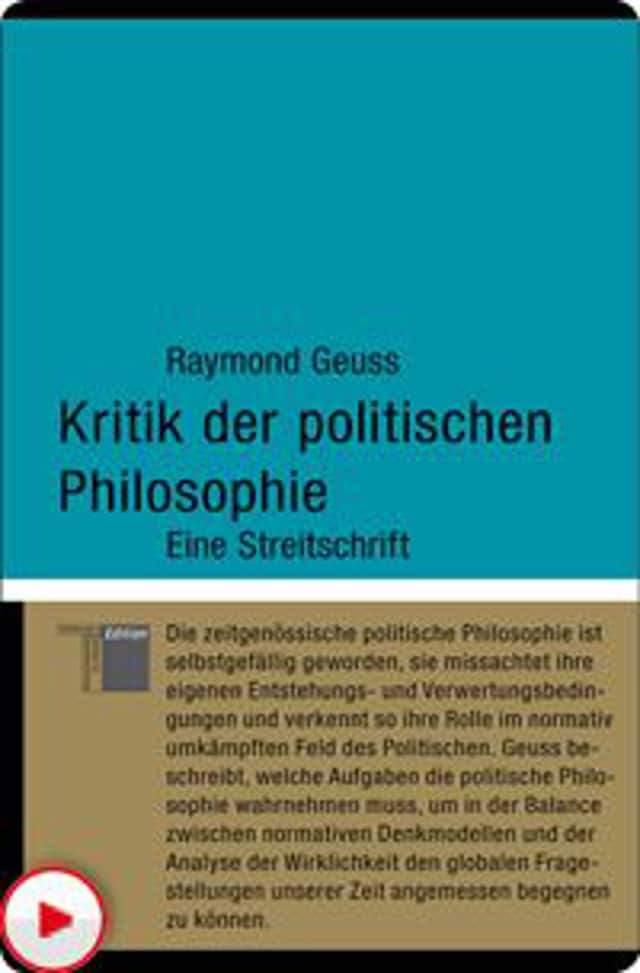 Book cover for Kritik der politischen Philosophie