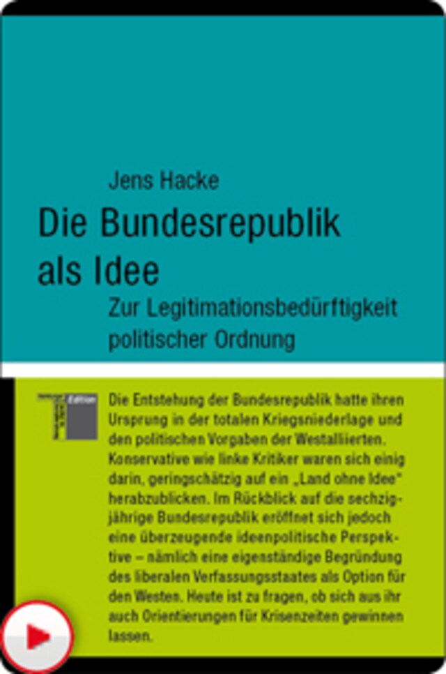 Portada de libro para Die Bundesrepublik als Idee