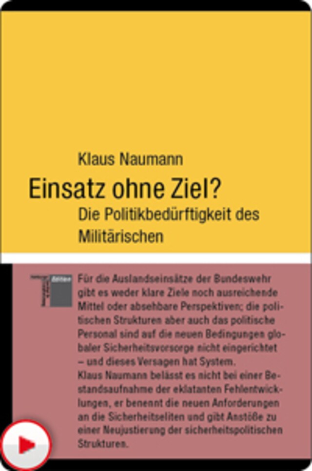 Couverture de livre pour Einsatz ohne Ziel?