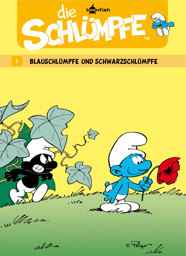 Boekomslag van Die Schlümpfe 01. Blauschlümpfe und Schwarzschlümpfe