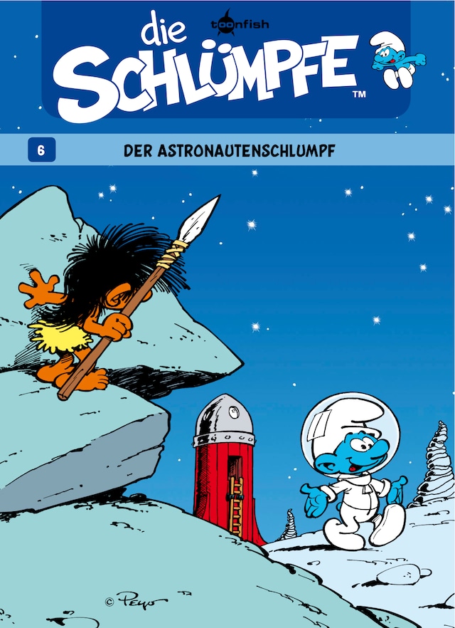 Boekomslag van Die Schlümpfe 06. Der Astronautenschlumpf