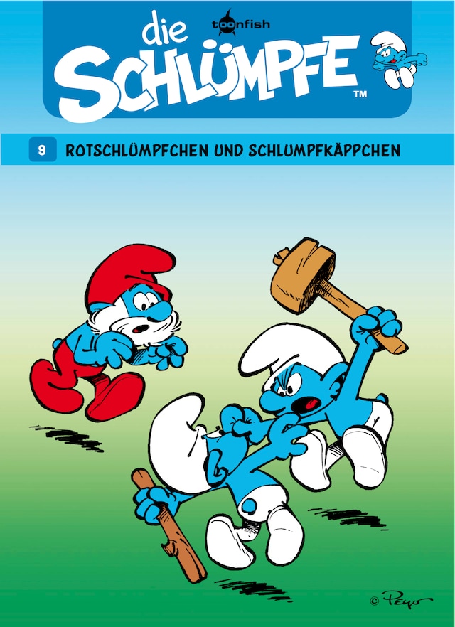 Portada de libro para Die Schlümpfe 09. Rotschlümpfchen und Schlumpfkäppchen