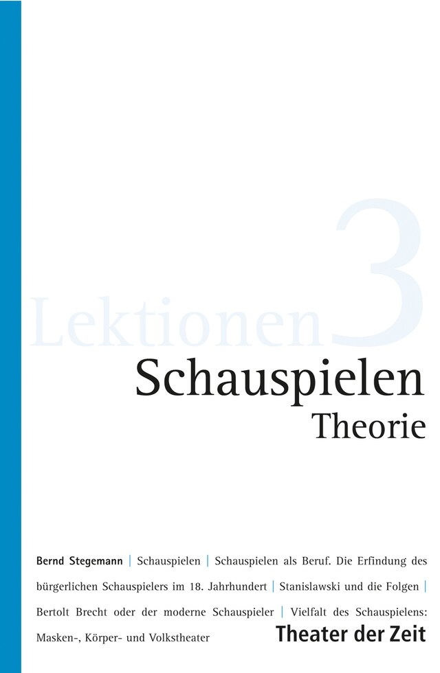 Buchcover für Schauspielen - Theorie
