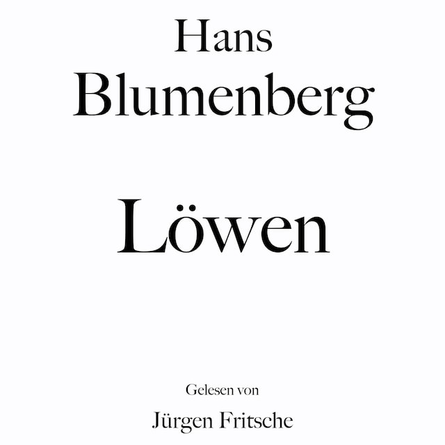 Okładka książki dla Hans Blumenberg: Löwen