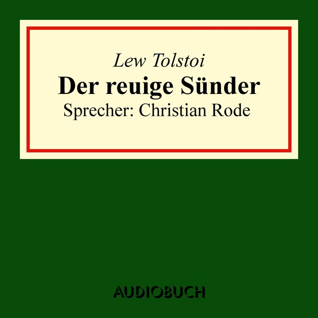 Kirjankansi teokselle Der reuige Sünder (aus: Volkserzählungen)