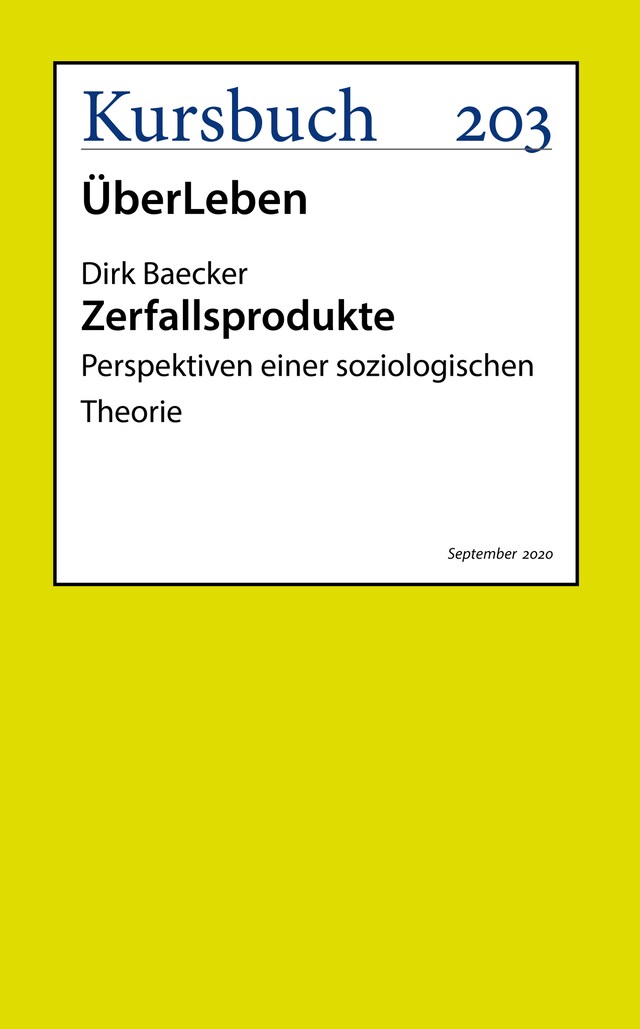 Buchcover für Zerfallsprodukte