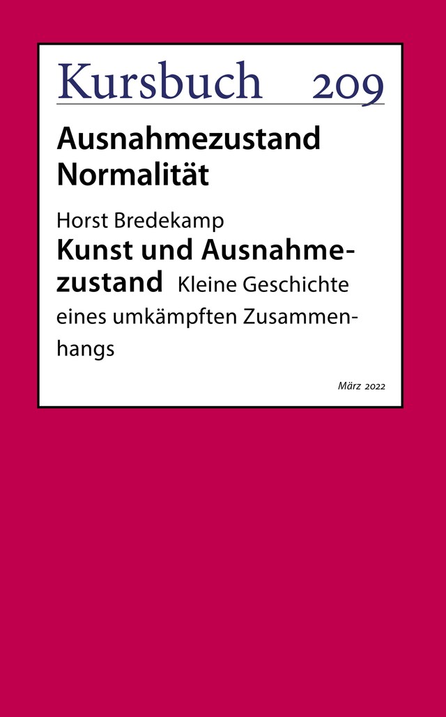 Book cover for Kunst und Ausnahmezustand