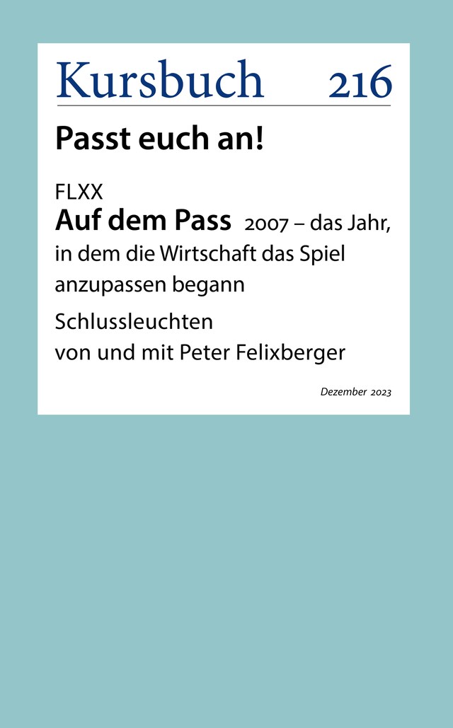 Book cover for FLXX | Schlussleuchten von und mit Peter Felixberger