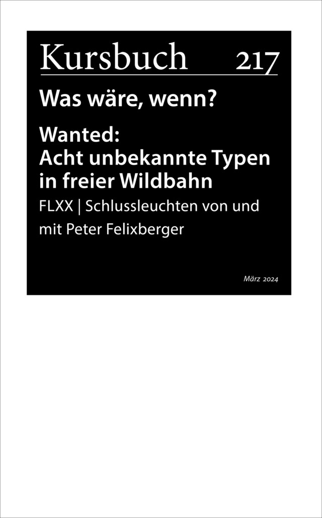 Copertina del libro per FLXX | Schlussleuchten von und mit Peter Felixberger