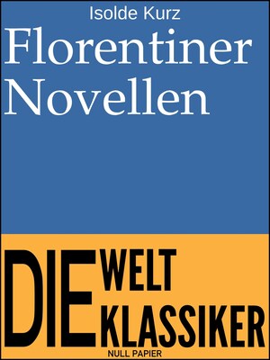 Florentiner Novellen bookCoverFor