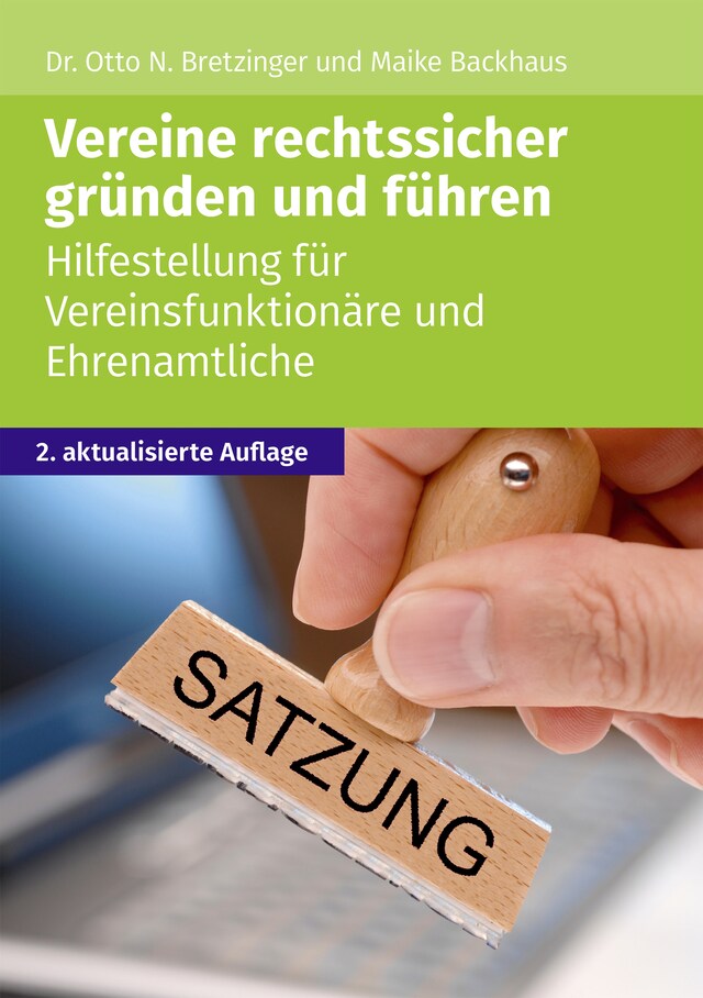 Buchcover für Vereine rechtssicher gründen und führen