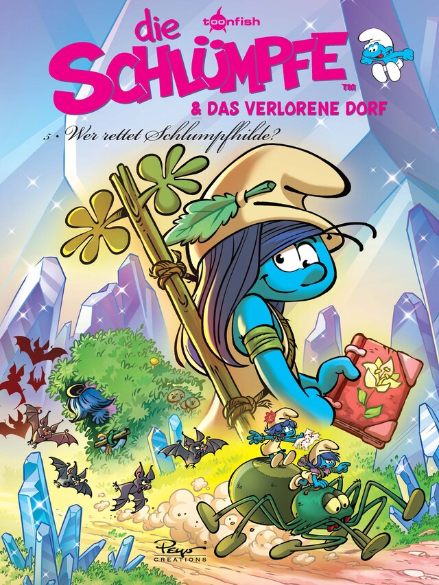 Portada de libro para Die Schlümpfe und das verlorene Dorf. Band 5