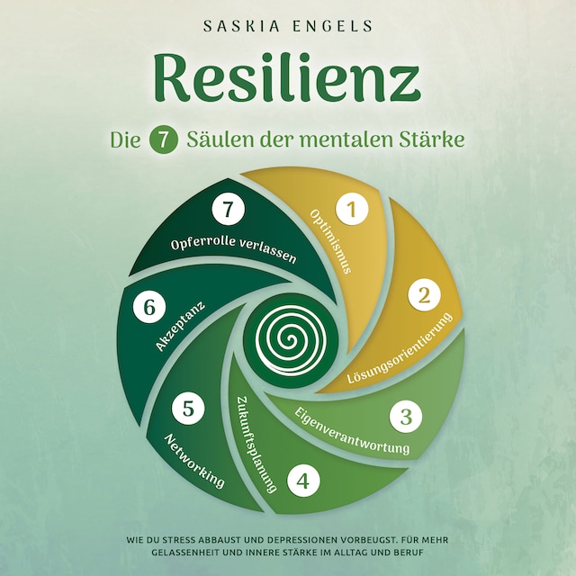 Couverture de livre pour Resilienz – Die 7 Säulen der mentalen Stärke: Wie du Stress abbaust und Depressionen vorbeugst. Für mehr Gelassenheit und innere Stärke im Alltag und Beruf