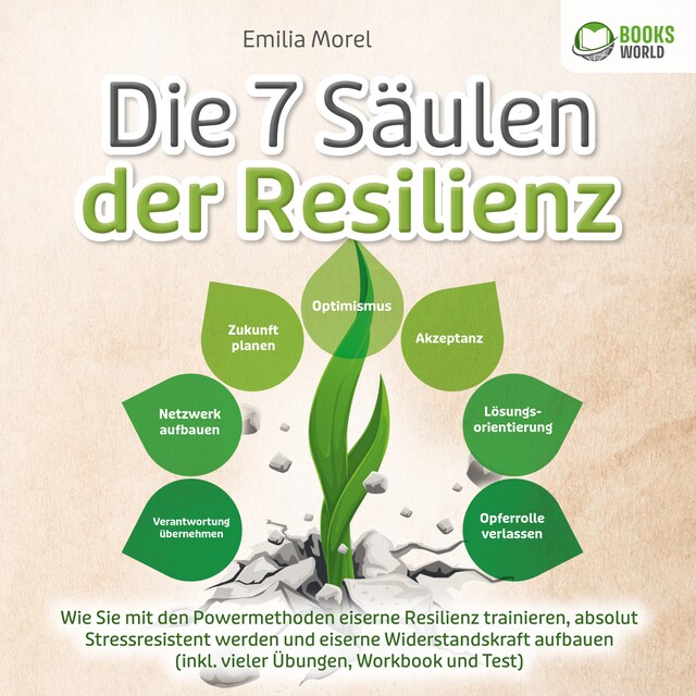 Boekomslag van Die 7 Säulen der Resilienz: Wie Sie mit den Powermethoden eiserne Resilienz trainieren, absolut Stressresistent werden und eiserne Widerstandskraft aufbauen (inkl. vieler Übungen, Workbook und Test)