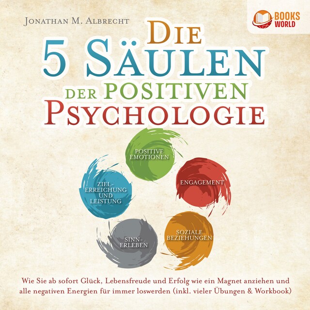 Portada de libro para Die 5 Säulen der positiven Psychologie: Wie Sie ab sofort Glück, Lebensfreude und Erfolg wie ein Magnet anziehen und alle negativen Energien für immer loswerden (inkl. vieler Übungen & Workbook)