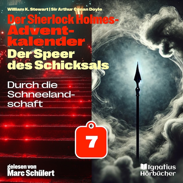 Kirjankansi teokselle Durch die Schneelandschaft (Der Sherlock Holmes-Adventkalender: Der Speer des Schicksals, Folge 7)