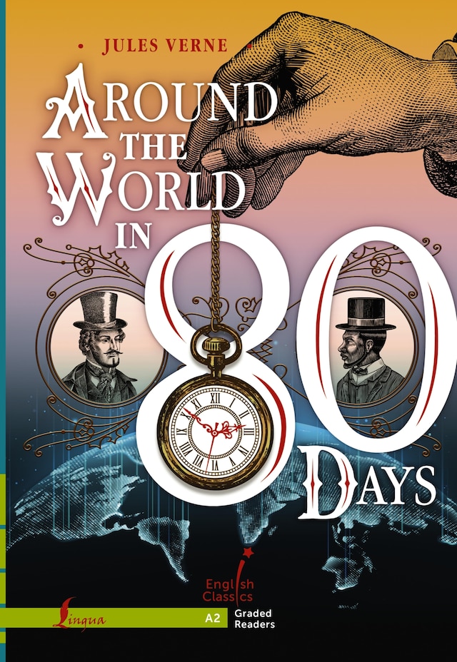 Kirjankansi teokselle Around the World in 80 Days. A2
