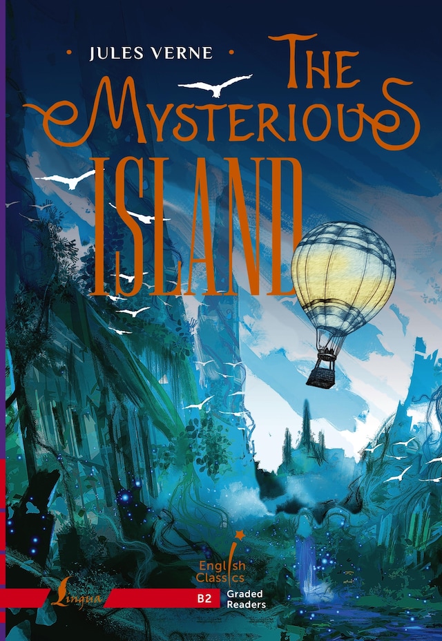 Book cover for The Mysterious Island. B2