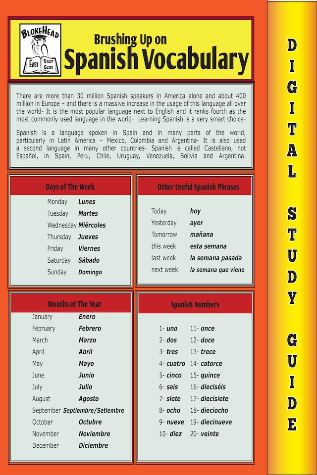 Boekomslag van Spanish Vocabulary (Blokehead Easy Study Guide)