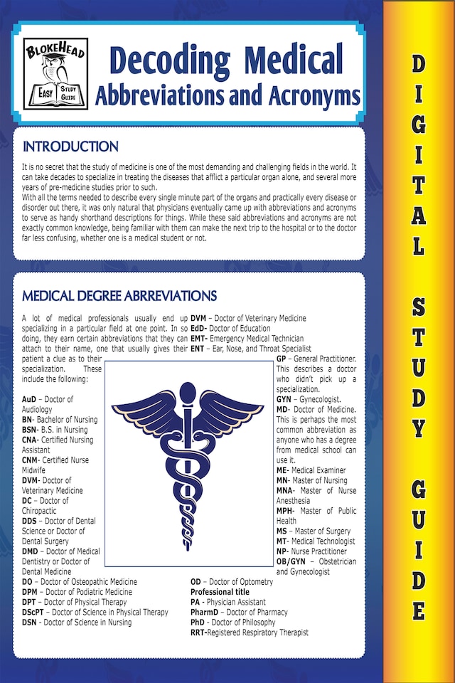 Kirjankansi teokselle Medical Abbreviations and Acronyms (Blokehead Easy Study Guide)