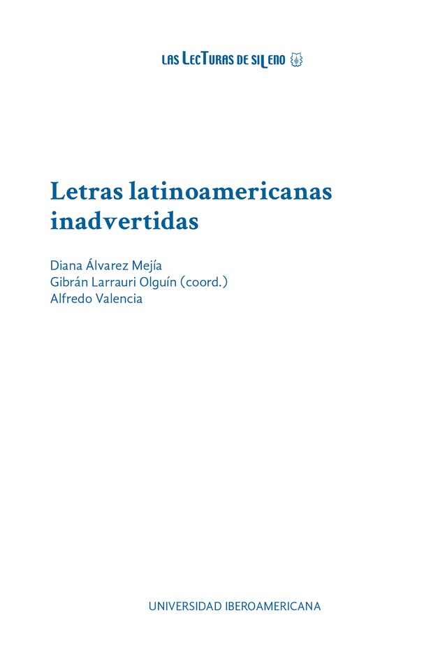 Kirjankansi teokselle Letras latinoamericanas inadvertidas