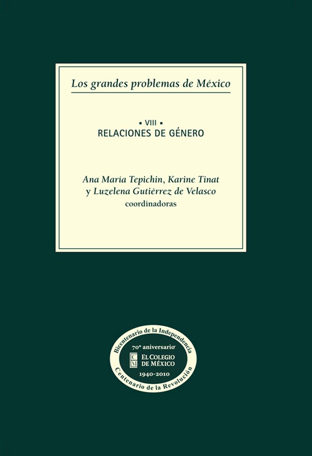 Book cover for Los grandes problemas de México. Relaciones de género. T-VIII