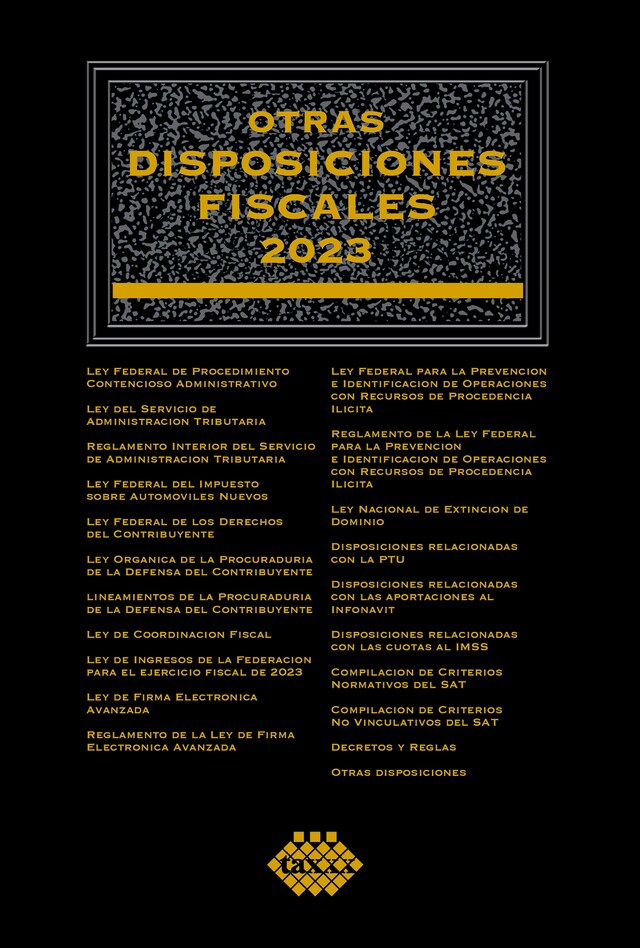 Portada de libro para Otras disposiciones fiscales 2023