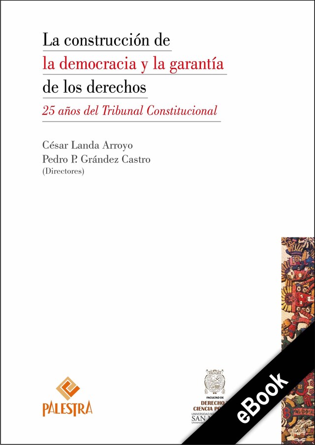 Kirjankansi teokselle La construcción de la democracia y la garantía de los derechos