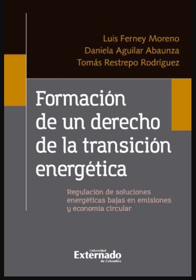 Portada de libro para Formación de un derecho de la transición energética