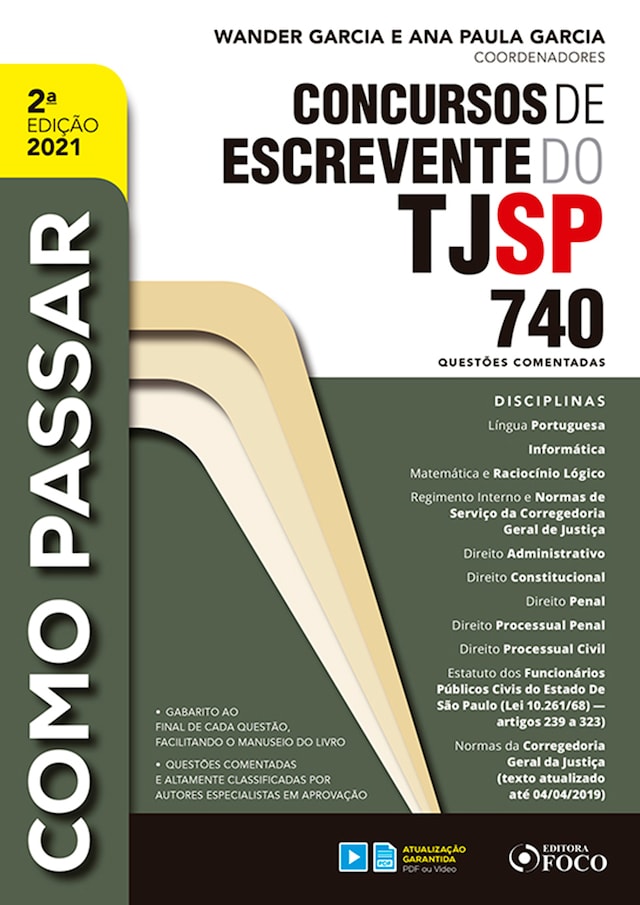 Portada de libro para Como Passar Concursos de Escrevente do TJSP