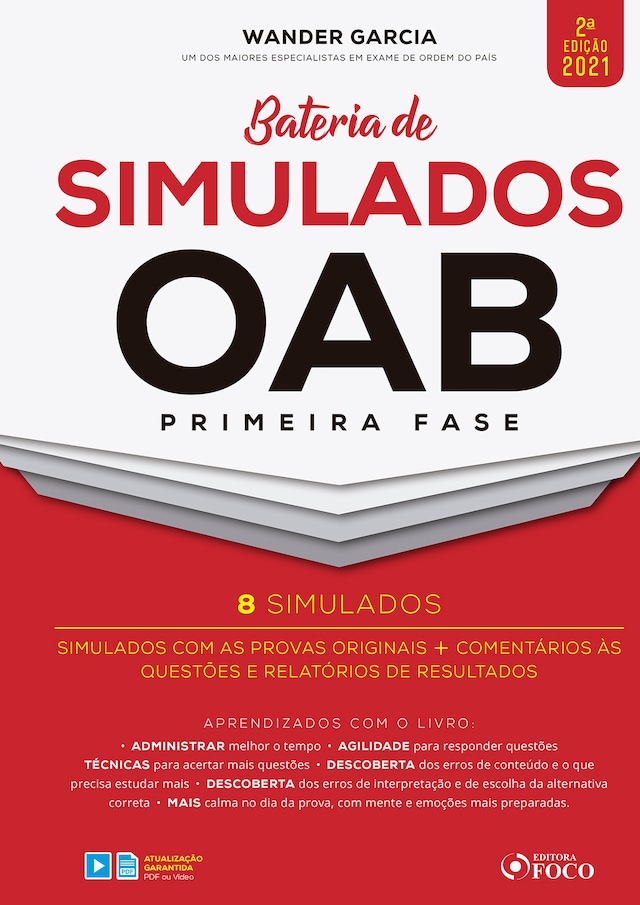 Book cover for Bateria de simulados OAB primeira fase