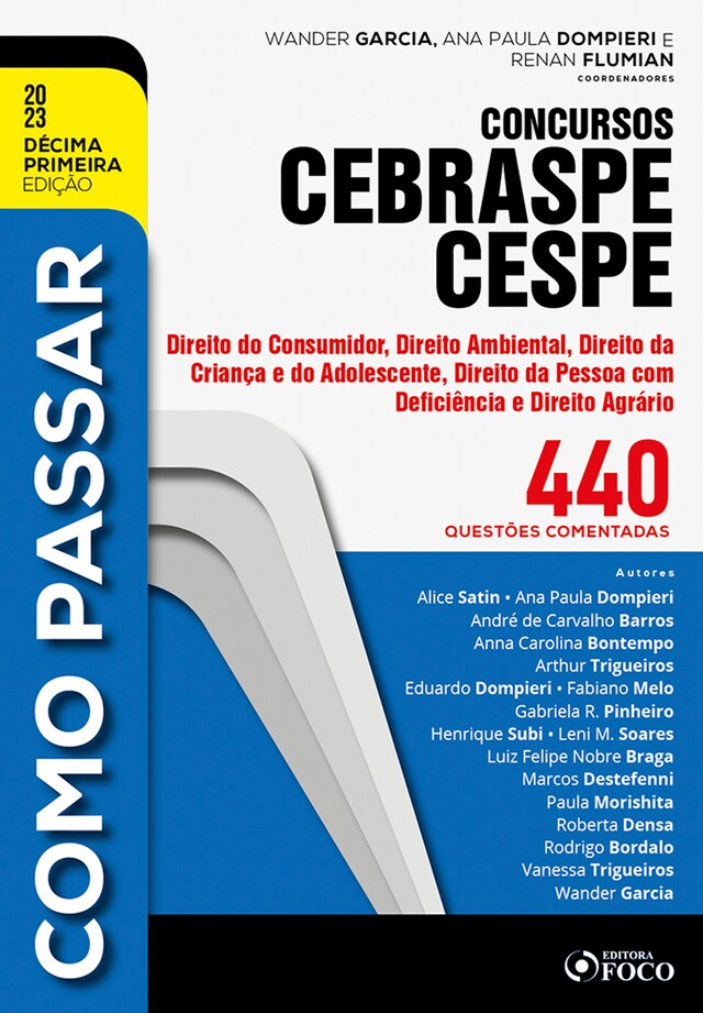 Buchcover für Como passar concursos CEBRASPE -Direito do Consumidor, Ambiental, ECA, Deficiência e Agrário