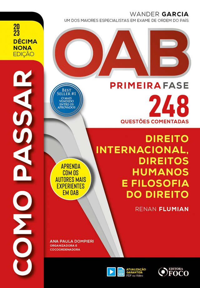 Book cover for Como passar OAB – Direito Internacional, Humanos e Filosofia